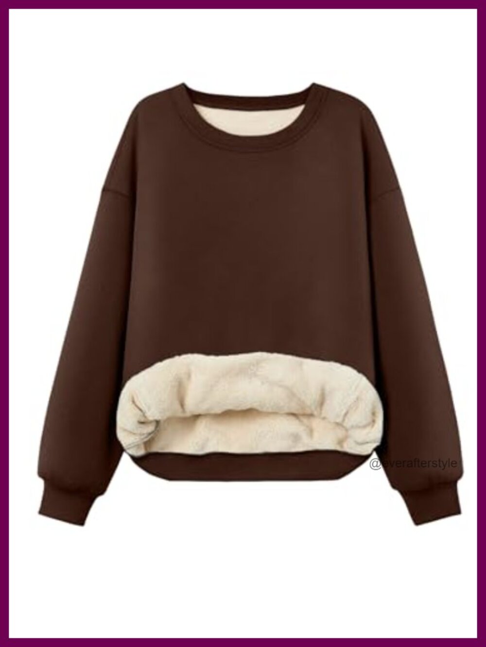 Fleece Sherpa Lined Sweatshirt Crewneck Winter Pullover Loose Fit Long Sleeve
